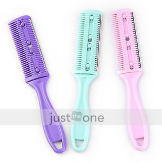 Hairdressing Cutting Thinning Comb w Double Razor Blade