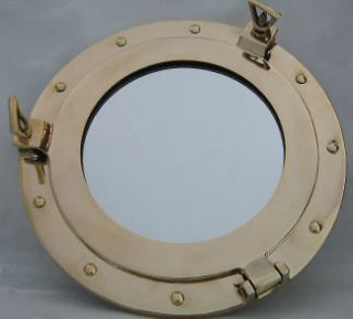 Port Brass Nautical Marine Porthole with Mirror 10in