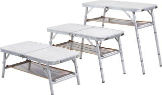 Position Aluminum Folding Camping Sports Table w/ Mesh Shelf/8104