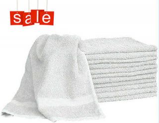   WHITE HAIR/BATH TOWELS 20x40 100% COTTON WHOLESALE LOT UTILITY TOWELS