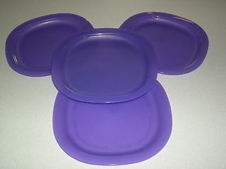 TUPPERWARE NEW SQUARE LUNCH PLATES (8) PURPLE MICROWAVE SAFE
