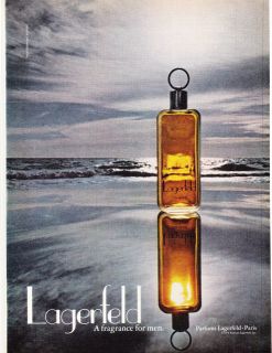   Print Ad 1979 PARFUMS LAGERF​ELD PARIS COLOGNE A fragrance for men