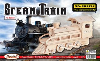 Steam Train 3D Puzzle Wood Craft Construction Kit