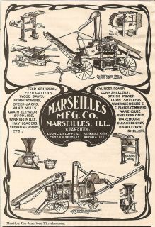 1901 MARSEILLES CORN SHELLER FANNING MILL HORSE POWER GRINDER AD 