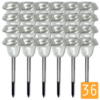 36 x LED Stainless Steel Outdoor Stake Solar Lights Lawn Garden 
