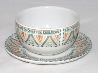   Staffordshire Tunis Pattern Bowl & Stand1996 Microwave Dishwasher Safe