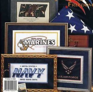 Military Logos, Eagle, Flag, 8 Designs Cross Stitch Book