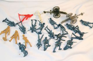 Marx and Others Military Play Set Pieces with Figures