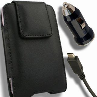 Case+Car Charger for T Mobile Prism Huawei Cover Black Skin Clip Belt 