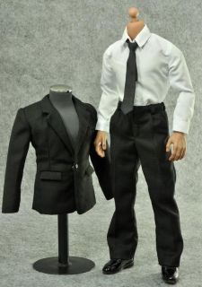   Toys Mens Black Color Suit Full Set 1/6 Fit for 12inch action figure