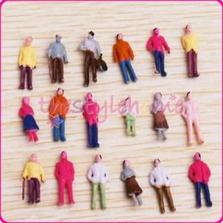 100pc Painted Figure Model people HO Scale 1100 Layout