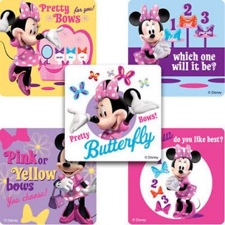 15 MINNIE MOUSE BOW TIQUE Stickers Favors   FREE SHIP