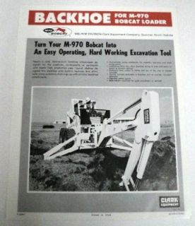 Melroe 1973 M 970 Bobcat Backhoe Loader Sales Brochure