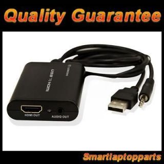 LKV325 USB2.0 to HDMI DVI Converter with 3.5mm Audio Cable 1080P
