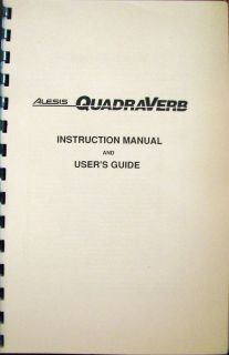 Original ALESIS QuadraVerb Instruction Manual and Users Guide Booklet 