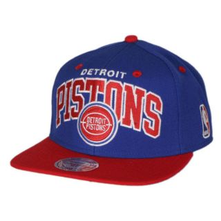 Mitchell And Ness Detroit Pistons NBA Snapback Cap (Royal Blue & Red 