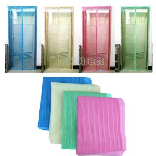   Fly Screen Door Curtain Magnetic Stripe Mesh Prevent Mosquito 4 Colors
