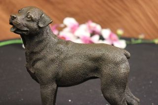 Signed Moigniez Golden Retriever Dog Animal Bronze Statue Pet Figurine 