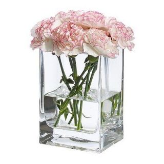 12 clear tall Rectangle Glass Modern Vase Wedding table centerpiece 
