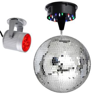 Pinspot Light 12 Disco Mirror Ball LED Rotating Motor Kit DJ Party 