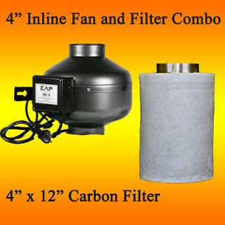 NEW 4 inch CARBON FILTER FAN COMBO inline odor scrubber