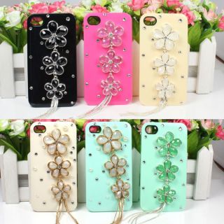Rhinestone Candy Flower Hard SKIN Case Cover For Apple iphone 4 4G 4S 