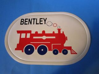 Childs Place Mat Personalized Vinyl   BENTLEY   Red White & Blue 