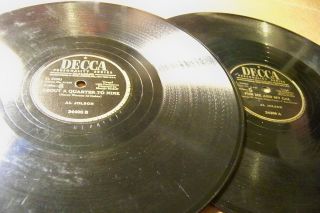 Lot of 2 Al Jolson 78 Records On Decca Label VG 
