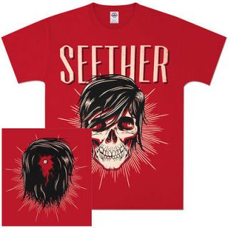 NEW SEETHER, Ronlewhorn Skull Red MensT Shirt 2012 Tour/Concert Merch 