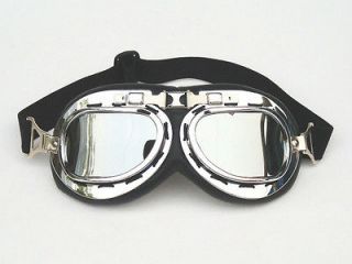 New Motorcycle Scooter Vespa Silver Lens UV Goggles/Eye Wear/Glasses