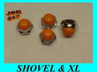 Harley Parts New Shovel Rocker Box Side Orange Caps