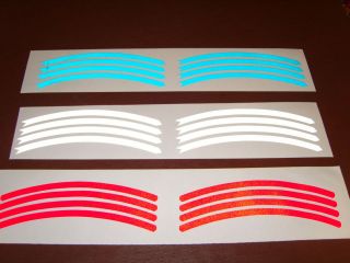 Reflective Wheel trim decal kit 11 & 12 moped scooter 50cc 125cc 
