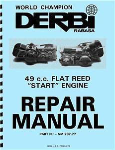 Derbi 49cc Moped Flat Reed Start Engine Repair Manual
