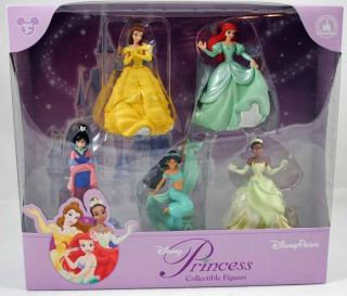   Princess Playset Figurine Set Cake Topper Belle Mulan Jasmine Ariel