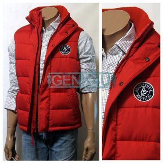   Mens Abercrombie & Fitch By Hollister Vest Gilet Sawteeth Mountain Red