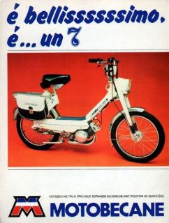 1978 Motobecane 7 Scooter Original Rare Italian Color Ad