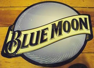Blue Moon Beer Embossed Die Cut Bar Brewery Advertising Metal Tin Sign