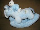 12 Wind Up Musical Baby Blue Rocking Horse w/ Baby Teddy Bear Go To 