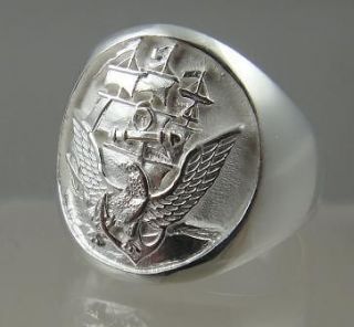  NAVY Official Navy Seal solid .925 sterling silver mens ring jewelry 