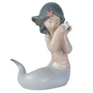 Lladro Nao Figurine 2001367 Sounds Of The Sea, Little Mermaid w/Box