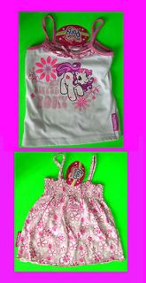 My Little Pony Baby Girls White Vest & Pink Flower Vest Dress 2 3 