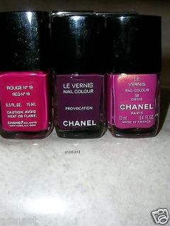 Chanel Nail Polish Lot   Red No.19 Provocation Sirene   3 Rare HTF 
