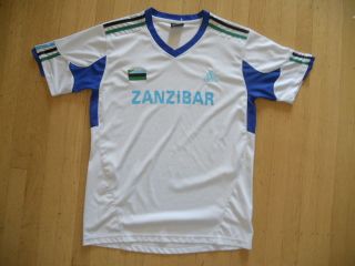   ZANZIBAR White/Blue AFRICA Soccer Football JERSEY Shirt Mens Large