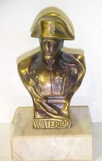   BUST OF NAPOLEON INSCRIBED WATERLOO ON MARBLE BASE CIRCA MID 1900S