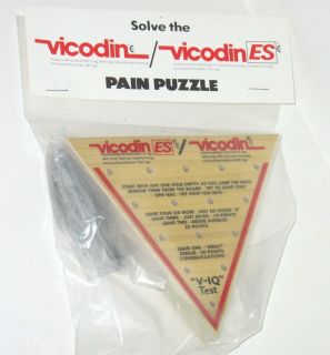 Solve the Vicodin Pain Peg Puzzle V  IQ Test New in Package 90s