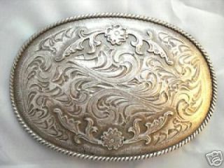 Giant Size Western Rodeo Belt Buckle Silver Color New