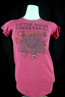 Junk Food Juniors XS Little Miss Christmas Heather Red SS T shirt