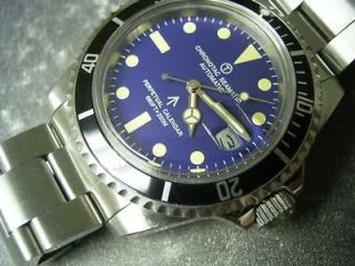 navy blue 1680 mk5 70s acrylic chronoTac Seamaster submariner watch 