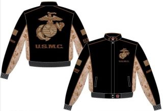   Size M 3XL USMC Marines Black Tan Camo Nascar Jacket Coat Jh Design