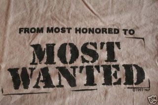 MOST WANTED,1997 promo movie t shirt, collectors item,100% AUTHENTIC 